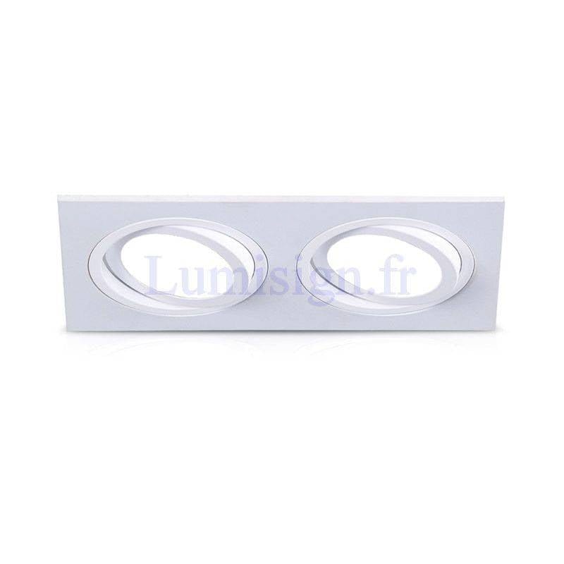 Spot encastrable Spot encastrable orientable double blanc Miidex Lumisign