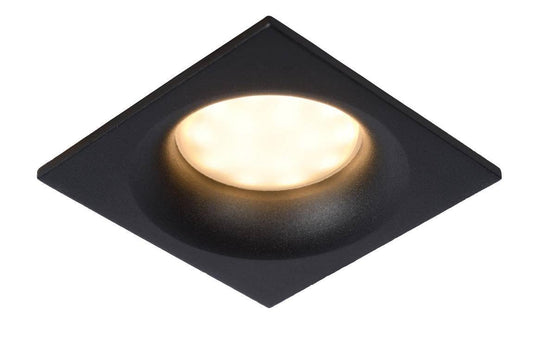Spot encastrable Spot encastrable salle de bain ZIVA noir carré IP44 Lucide Lumisign