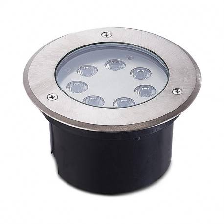 Spot sol Spot LED sol extérieur rond 7 watts 4000K angle 38° inox 316 IP67 Miidex Lumisign