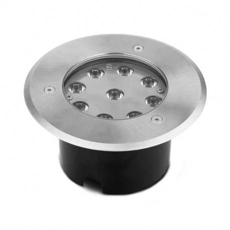 Spot sol Spot LED sol extérieur rond 9 watts 3000K angle 38° inox 316 IP67 Miidex Lumisign