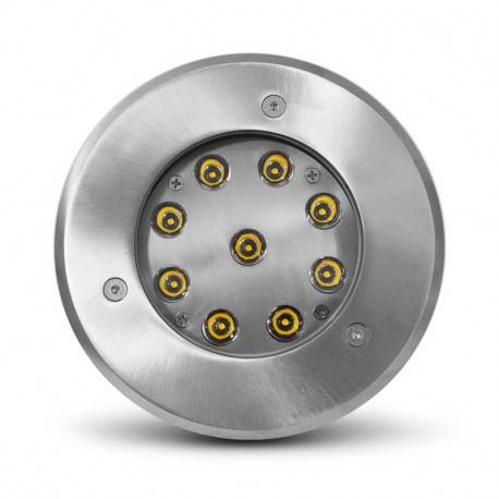 Spot sol Spot LED sol extérieur rond 9 watts 3000K angle 38° inox 316 IP67 Miidex Lumisign