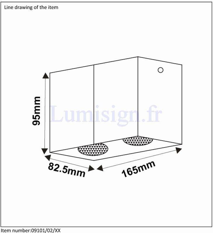 Spot en saillie Spot plafond saillie BODI rectangle blanc Lucide Lumisign