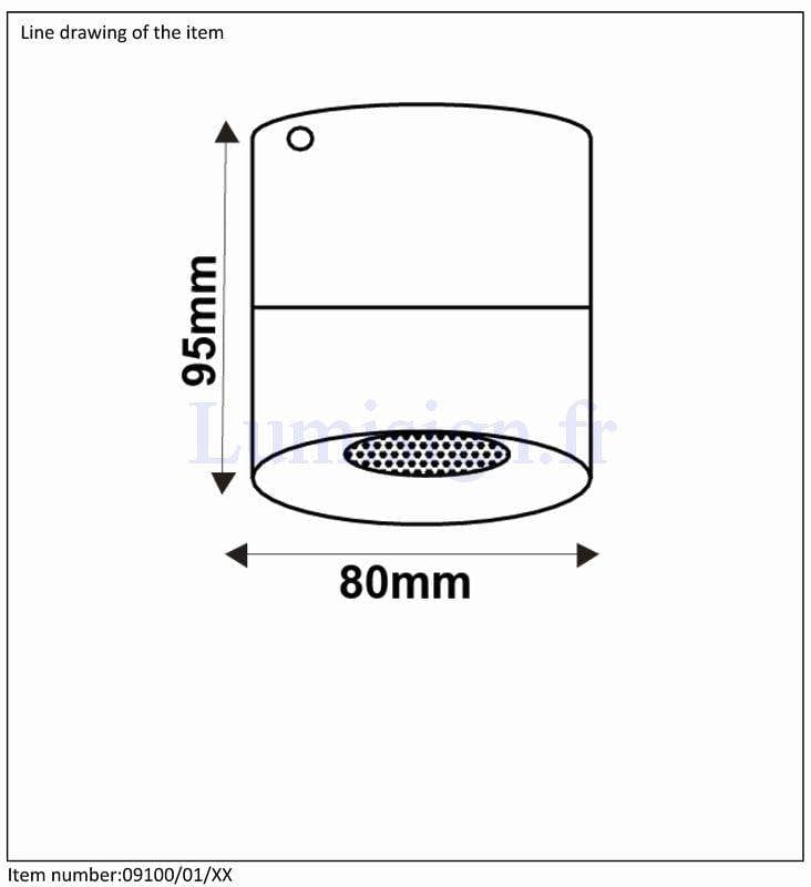 Spot en saillie Spot plafond saillie BODI rond blanc Lucide Lumisign