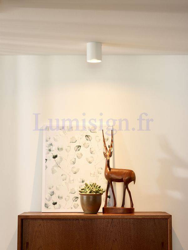 Spot en saillie Spot plafond saillie BODI rond blanc Lucide Lumisign
