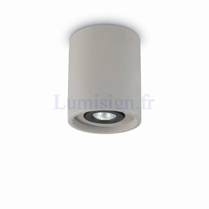 Spot en saillie Spot saillie orientable en béton OAK rond Idéal-lux Lumisign