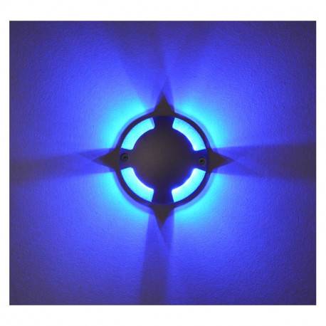 Spot sol Spot sol extérieur LED 12 volts bleu rond 4 diffuseurs en saillie Miidex Lumisign