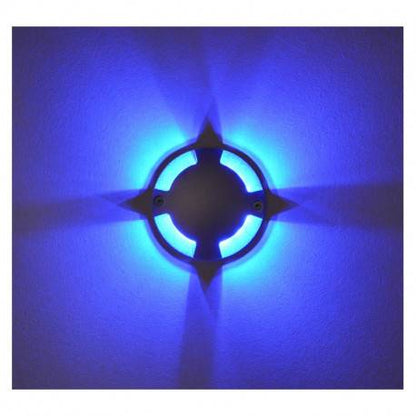 Spot sol Spot sol extérieur LED 12 volts bleu rond 4 diffuseurs en saillie Miidex Lumisign