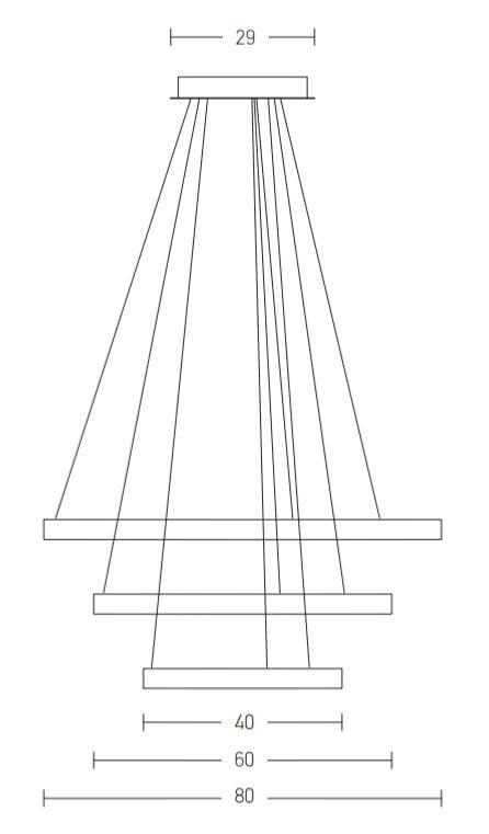 Suspension 3 cercles LED Zambelis 2009 or mat brossé vendor-unknown Lumisign