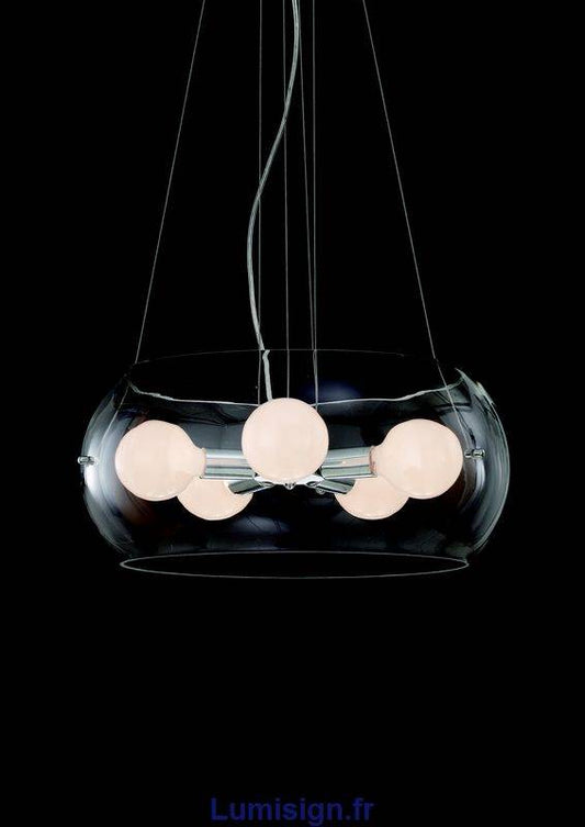 Suspension Suspension AUDI-10 verre soufflé Idéal-lux Lumisign