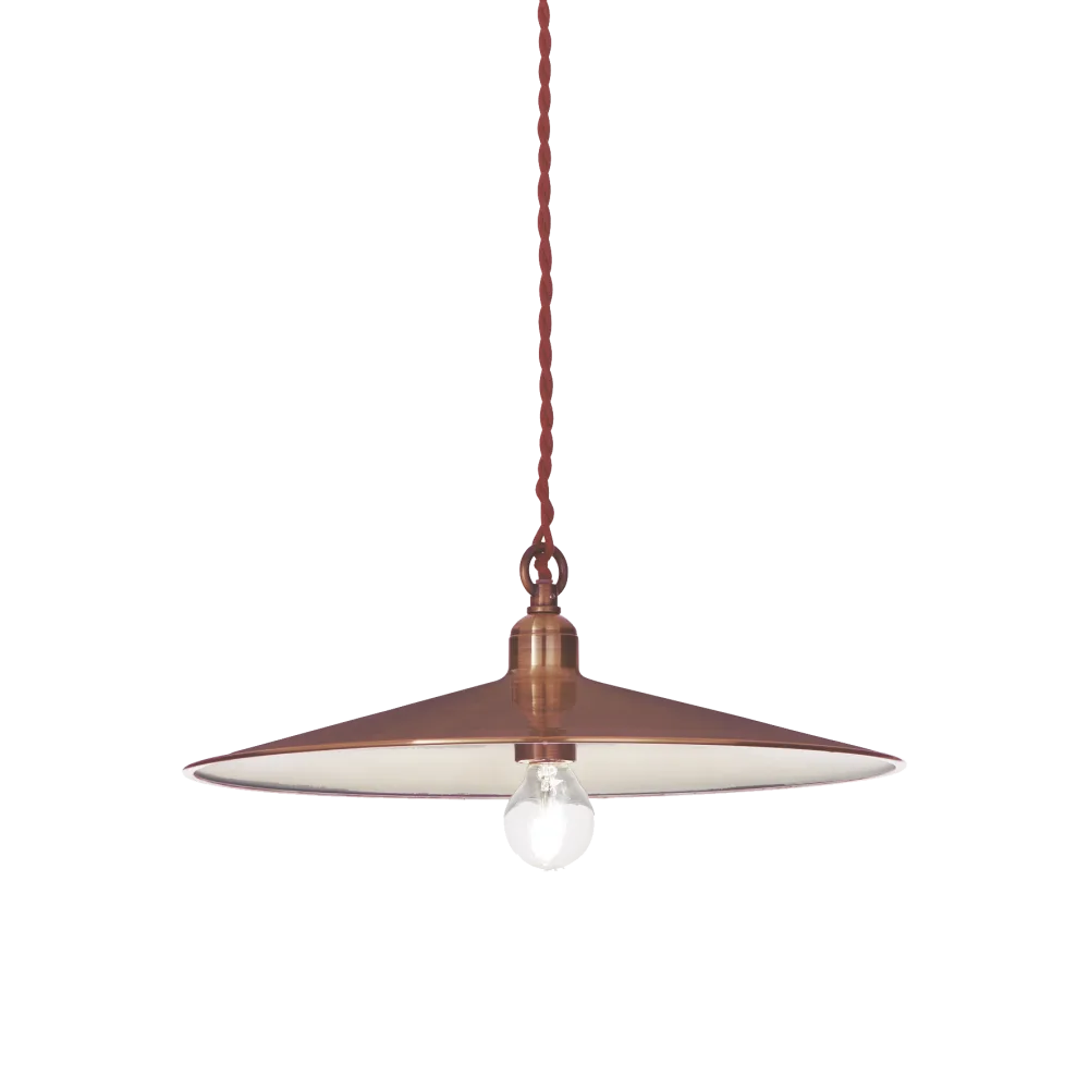 Suspension CANTINA cuivre - Luminaire suspendu en métal cuivre avec câble tressé ajustable. Lampe de plafond design et pratique
