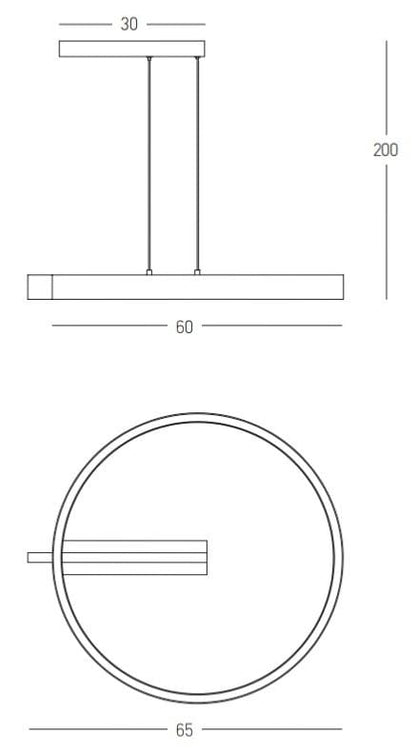 Suspension Suspension cercle LED Zambelis 22011 or et noir mat Ø 60 cm Zambelis Lumisign