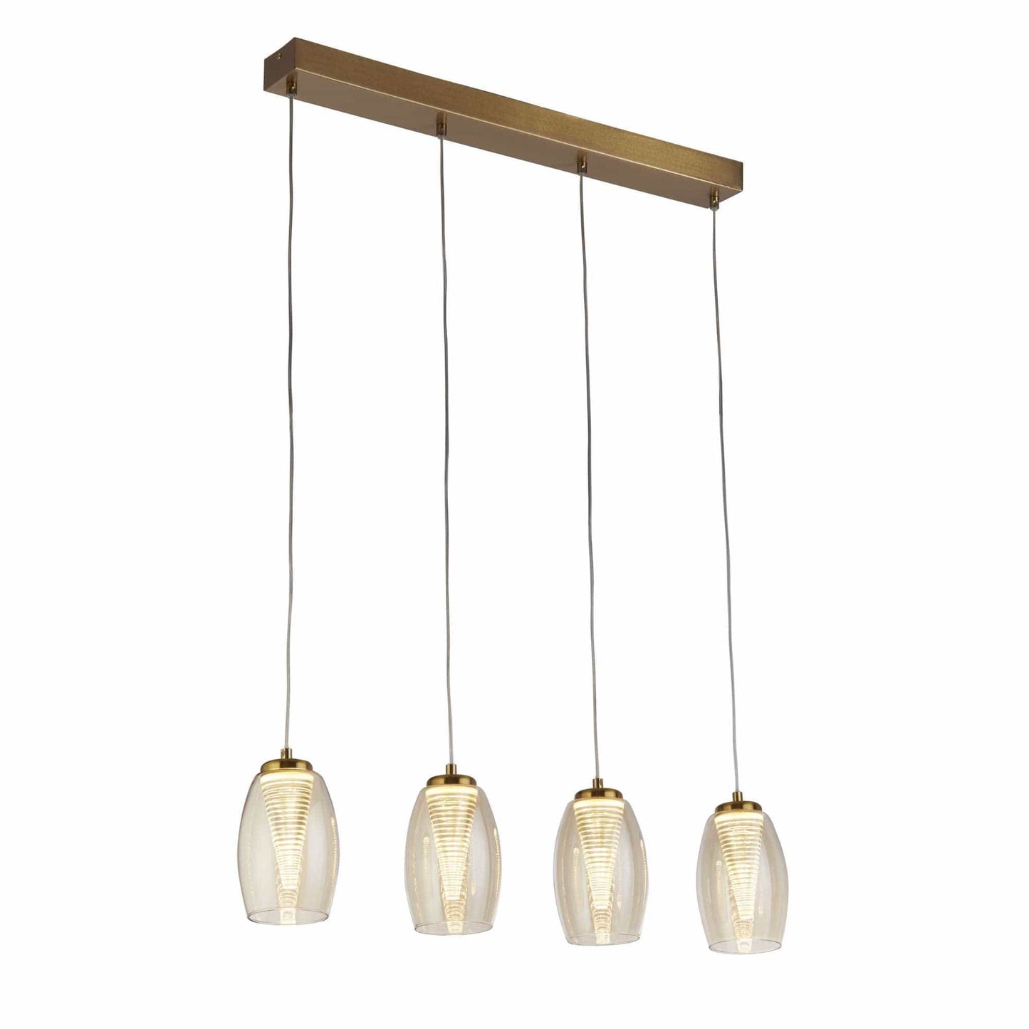 Suspension Suspension CYCLONE 4 lampes verre champagne Marque Searchlight Lumisign