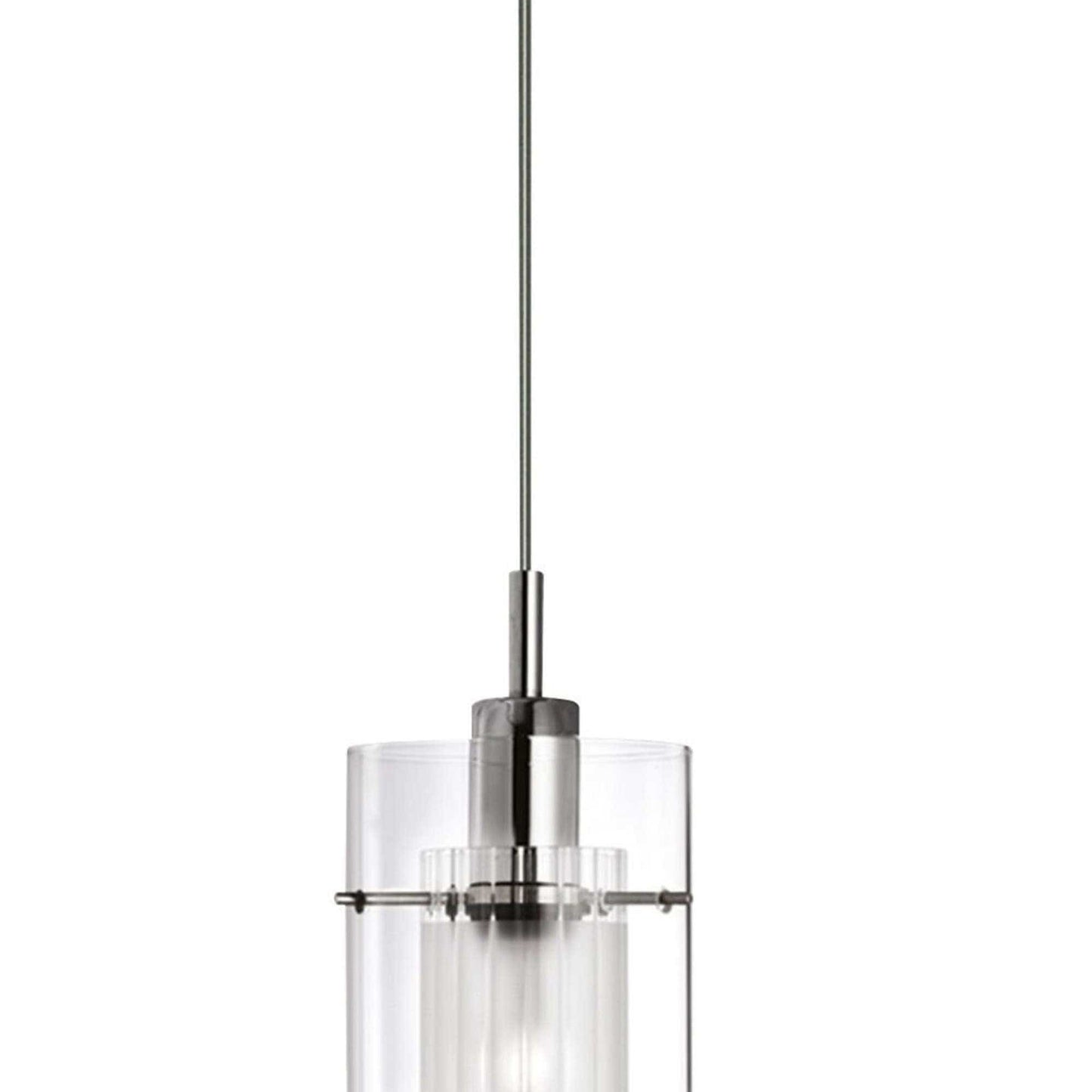 Suspension Suspension DUO-I 1 lampe double verre transparent Marque Searchlight Lumisign