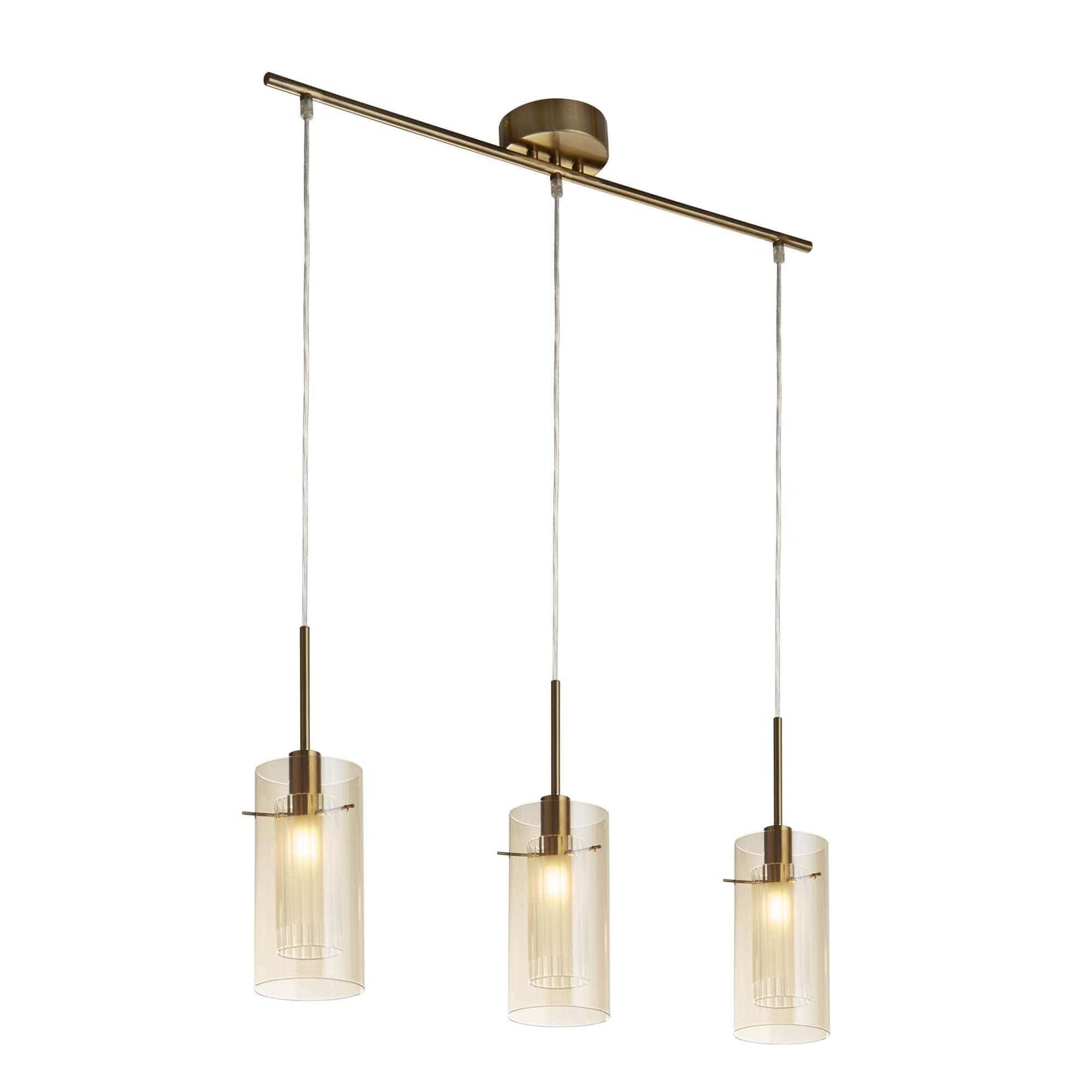 Suspension Suspension DUO-III 3 lampes champagnes Marque Searchlight Lumisign
