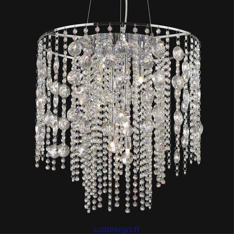 Suspension Suspension EVASIONE-10 cristal Idéal-lux Lumisign
