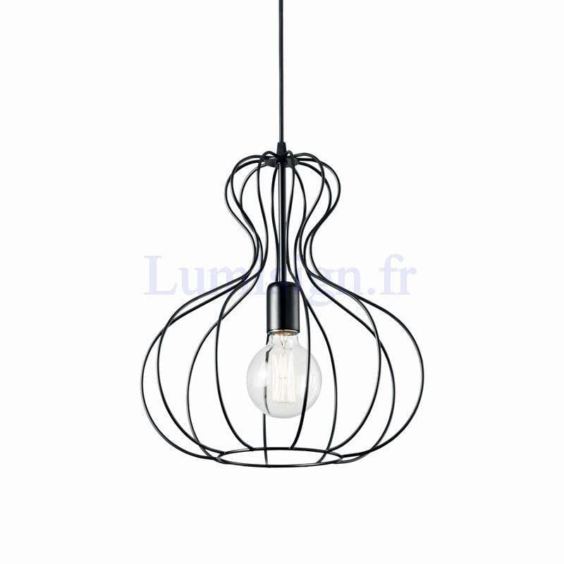 Suspension Suspension fils d’acier AMPOLLA-1 émaillée noire Idéal-lux Lumisign