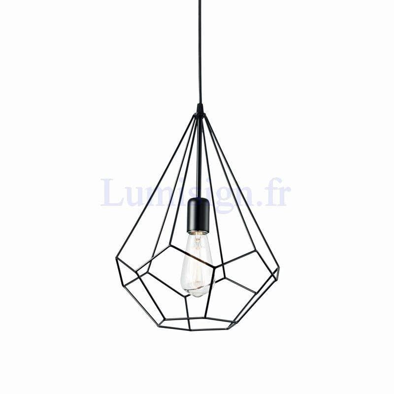Suspension Suspension fils d’acier AMPOLLA-3 émaillée noire Idéal-lux Lumisign