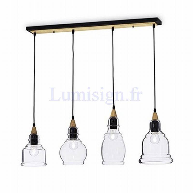 Suspension Suspension GRETEL-4L verre soufflé Idéal-lux Lumisign