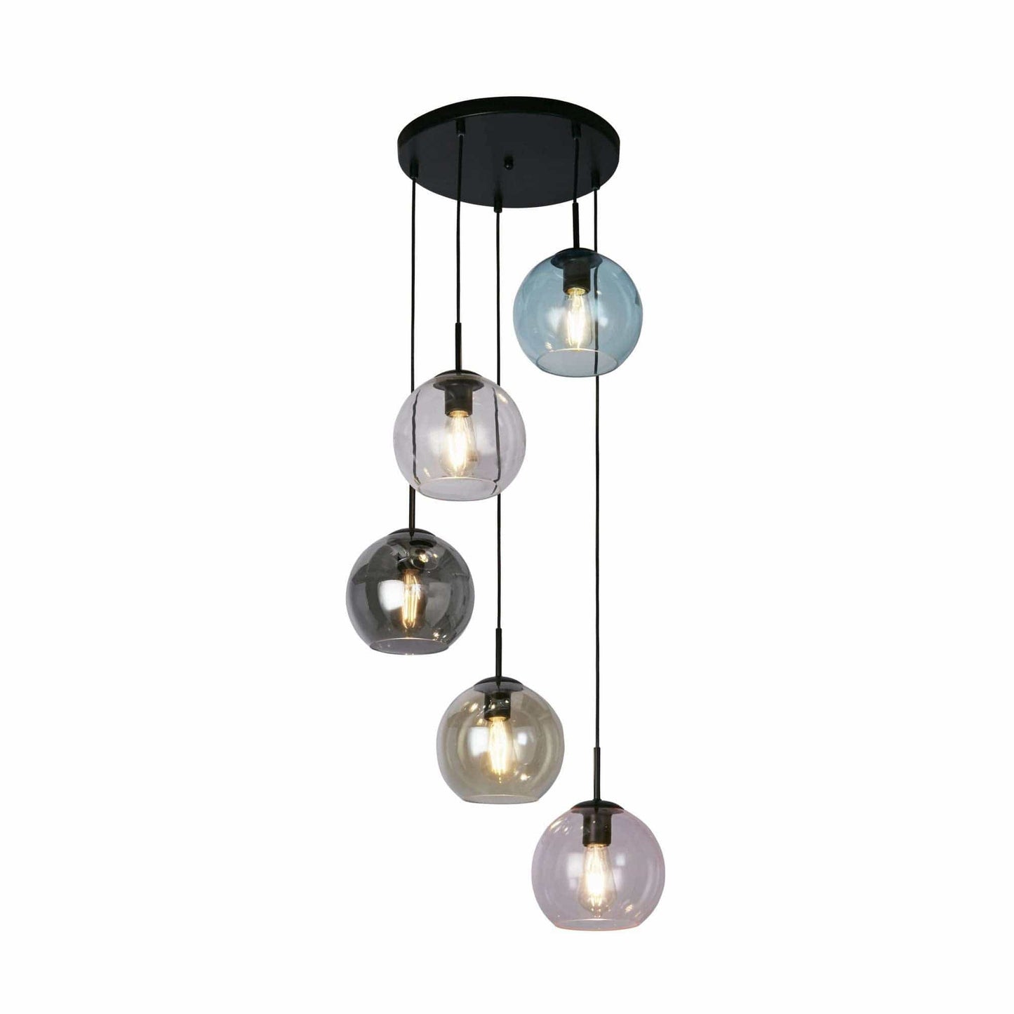 Suspension Suspension MARDI GRAS-II 5 verres colorés Marque Searchlight Lumisign