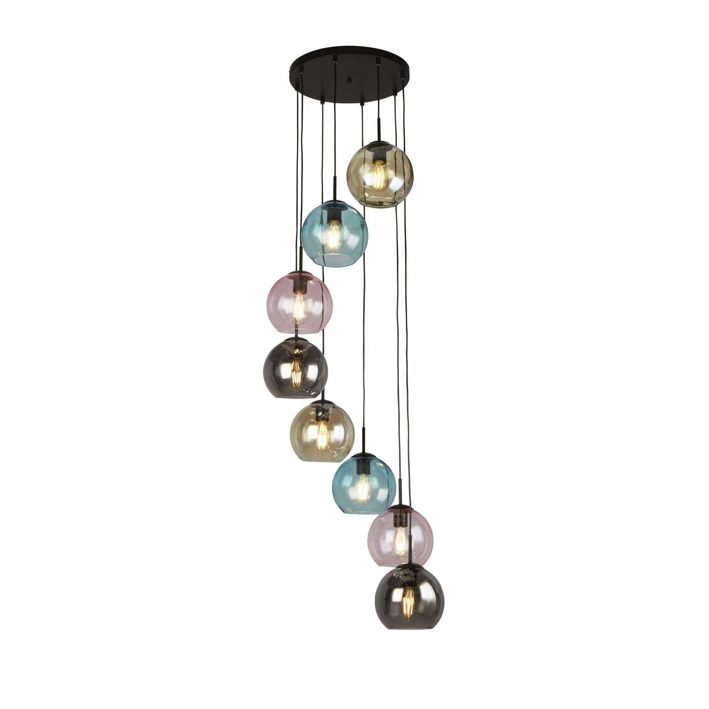 Suspension Suspension MARDI GRAS-II 8 verres colorés Marque Searchlight Lumisign