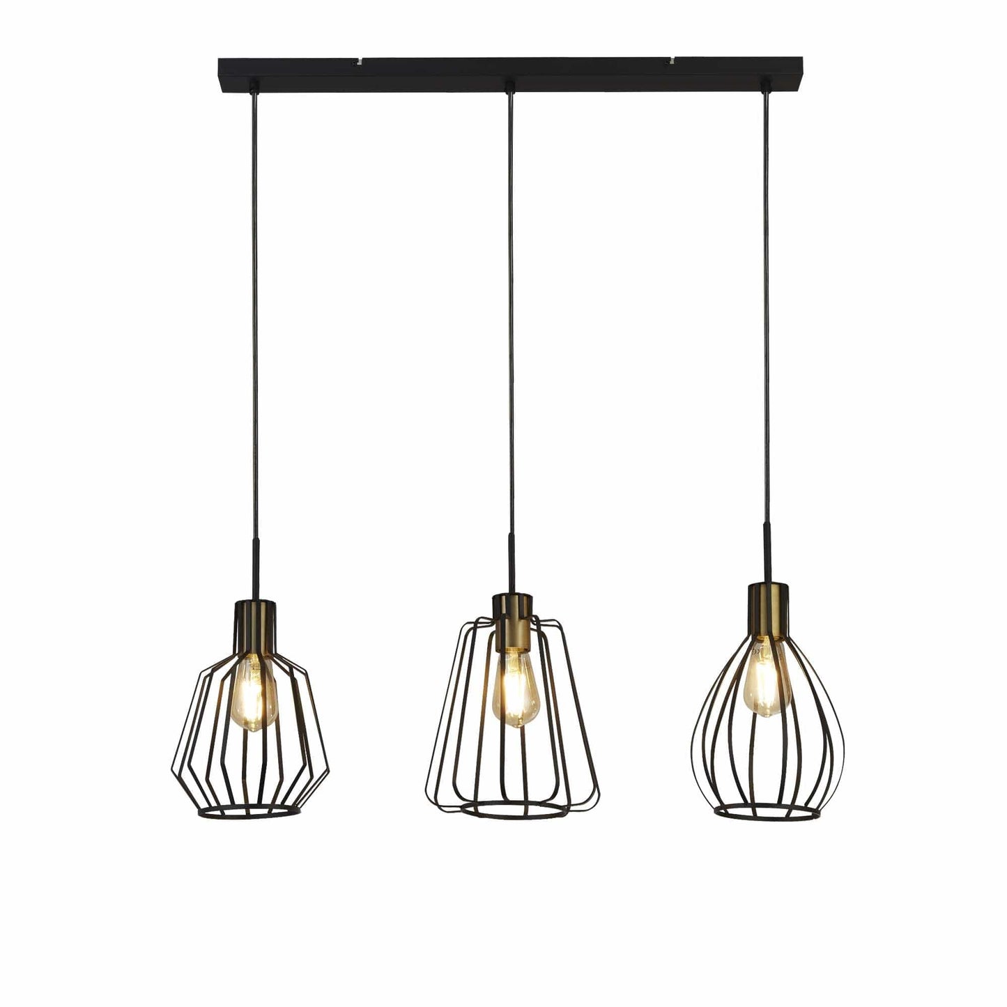 Suspension Suspension SENATOR trois abat-jour cage Marque Searchlight Lumisign