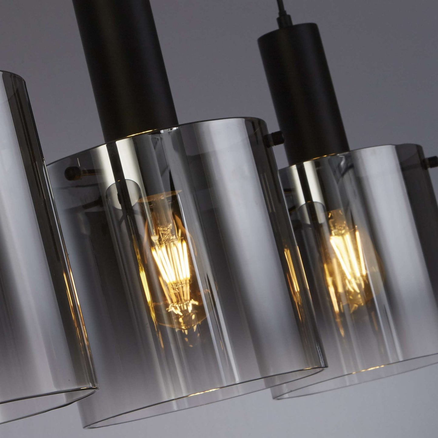 Suspension Suspension SWEDEN 4 lampes verre fumé noir Marque Searchlight Lumisign
