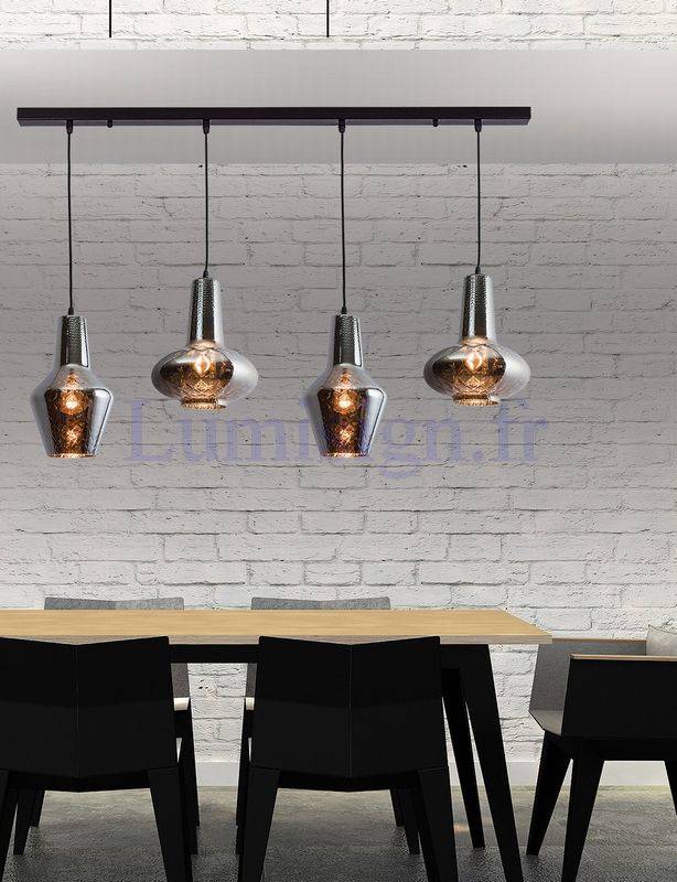 Suspension Suspension verre chrome Zambelis-17151 4L Zambelis Lumisign