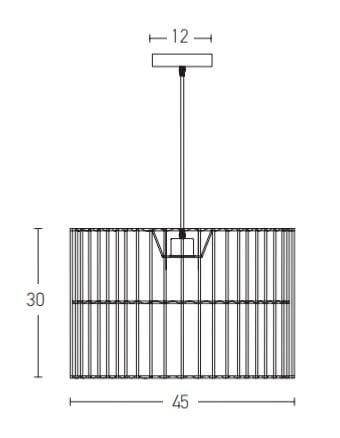 Suspension Suspension Zambelis réf 20239 rotin noir Zambelis Lumisign