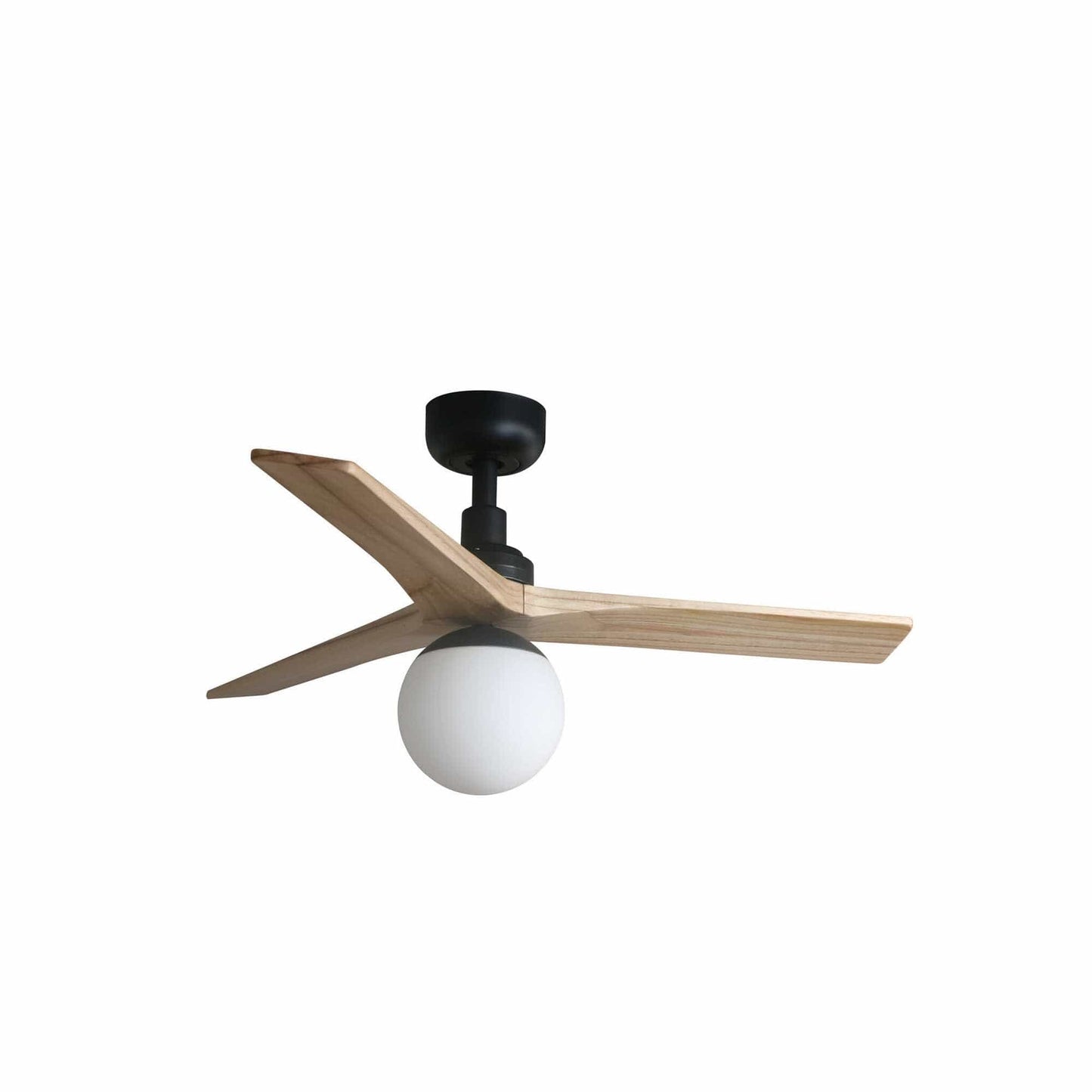 ventilateur de plafond Ventilateur de plafond avec lampe KLIM-S Ø 925 mm noir pales chêne clair Faro Lumisign