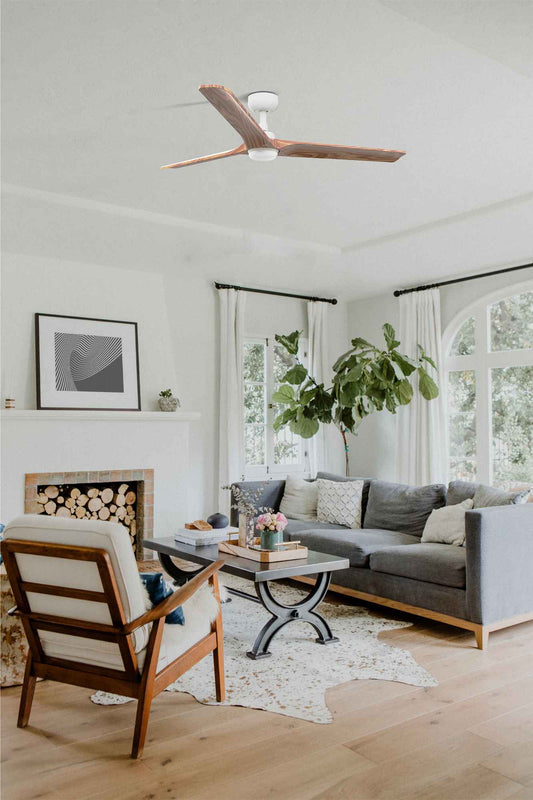 Ventilateur de plafond HEYWOOD blanc avec luminaire