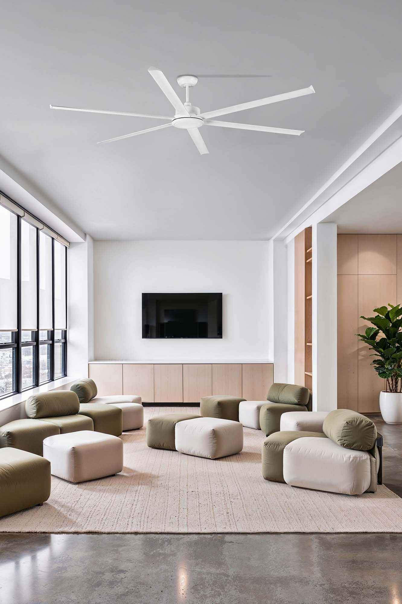 Ventilateur de plafond avec luminaire ROTTERDAM XXL blanc Ø 250 cm