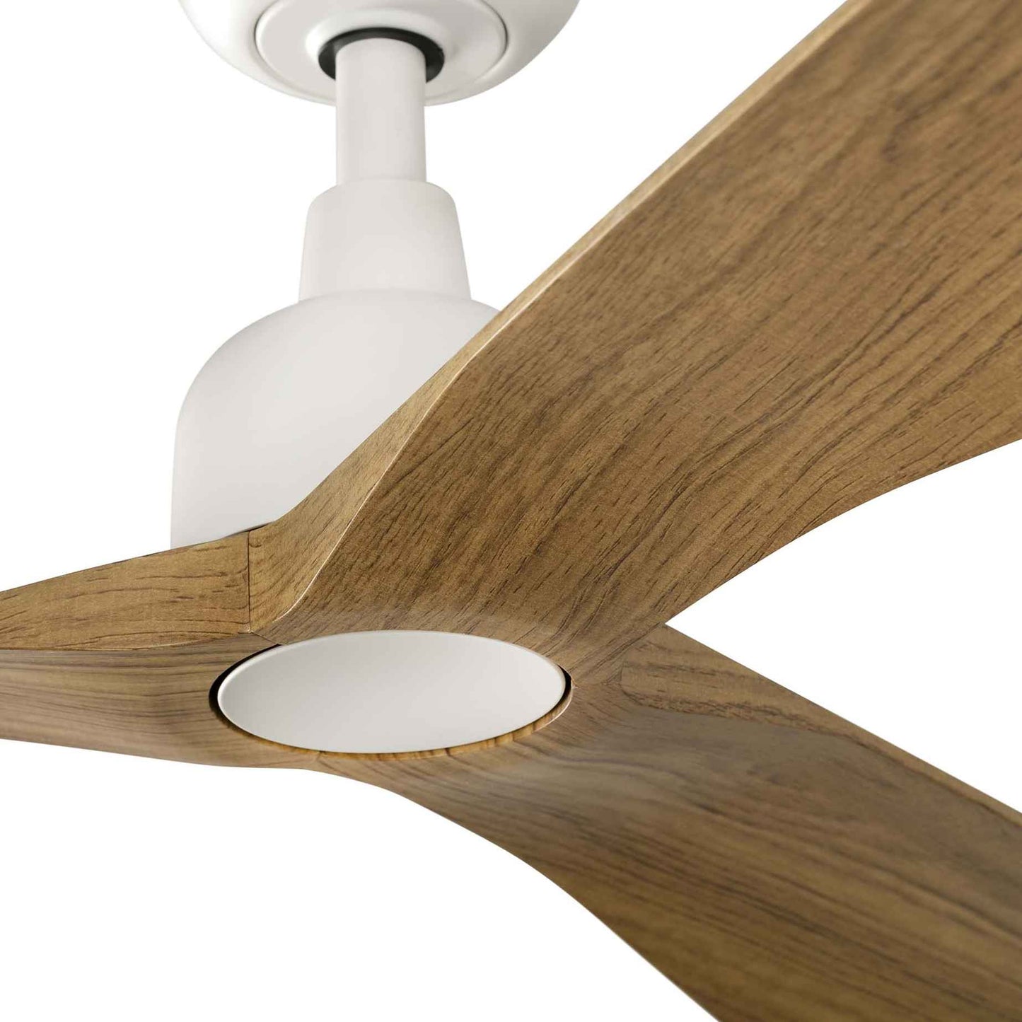 Ventilateur de plafond OUTWOOD blanc pales ABS finition chêne