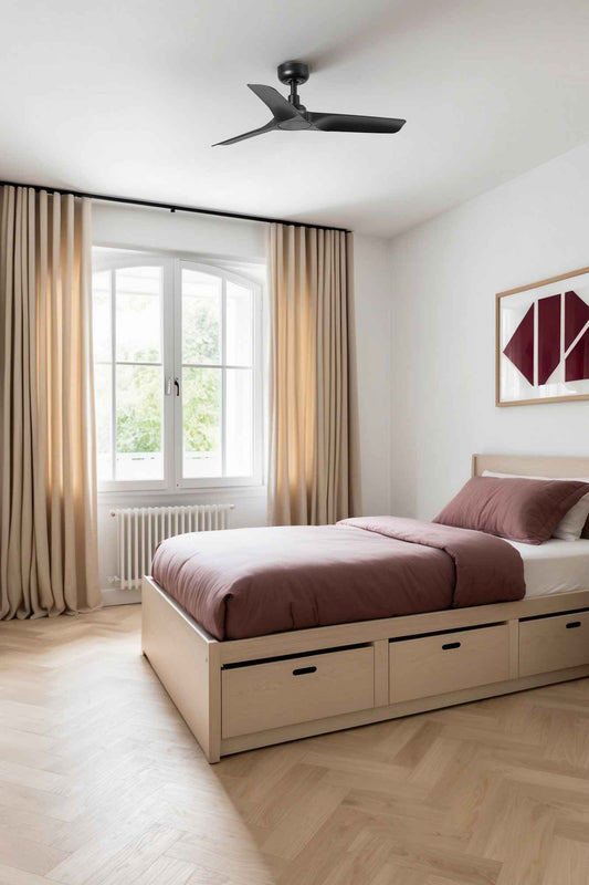 Ventilateur de plafond HEY noir avec pales en ABS