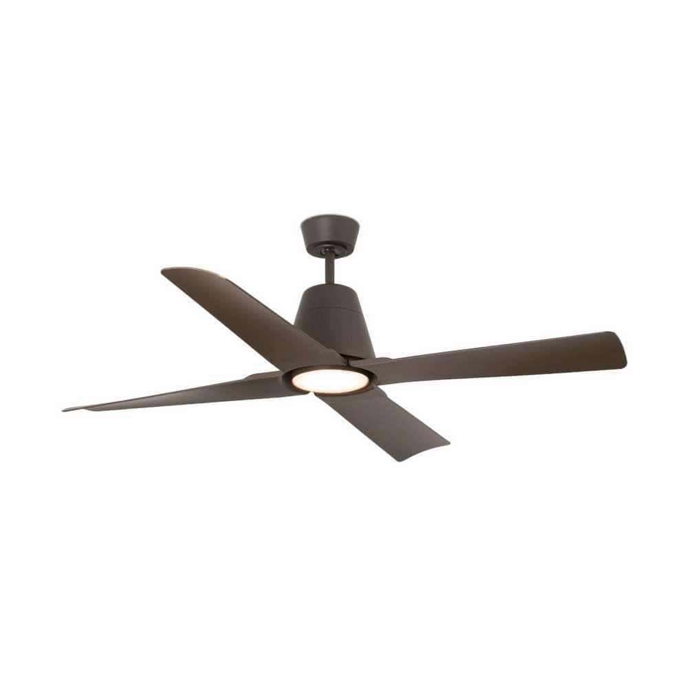 ventilateur de plafond Ventilateur de plafond intérieur/extérieur TYPHOON marron avec luminaire Faro Lumisign