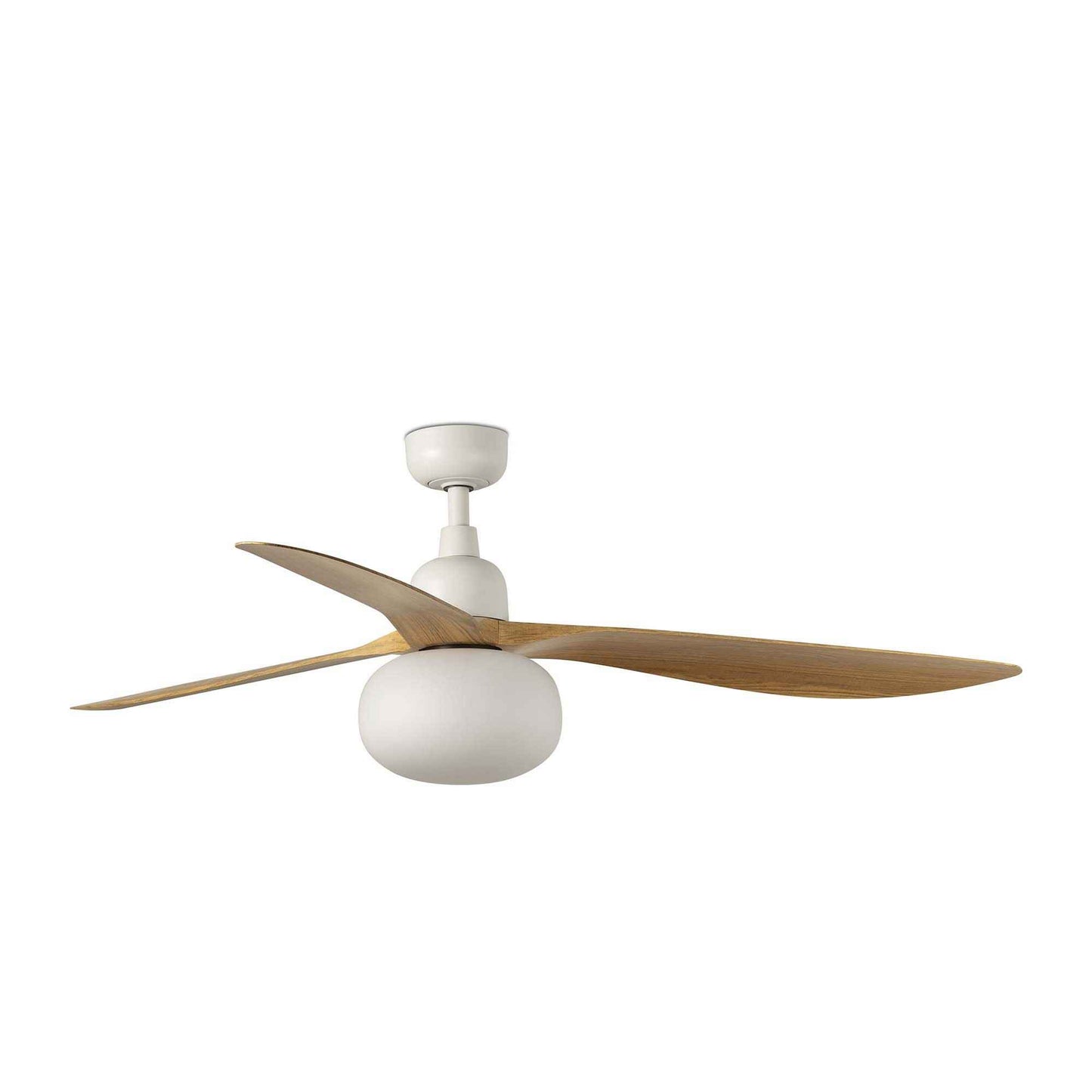Ventilateur de plafond luminaire OUTWOOD blanc pales ABS finition chêne