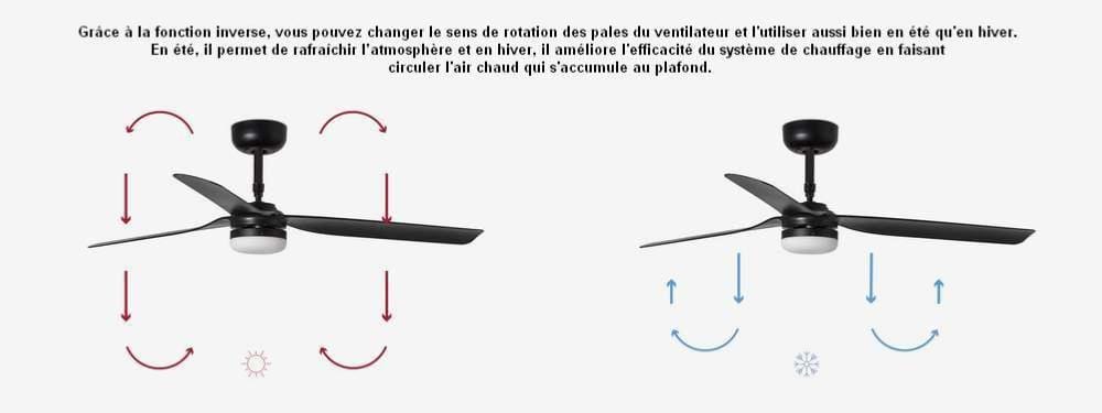 ventilateur de plafond Ventilateur de plafond PUNT noir avec luminaire Faro Lumisign
