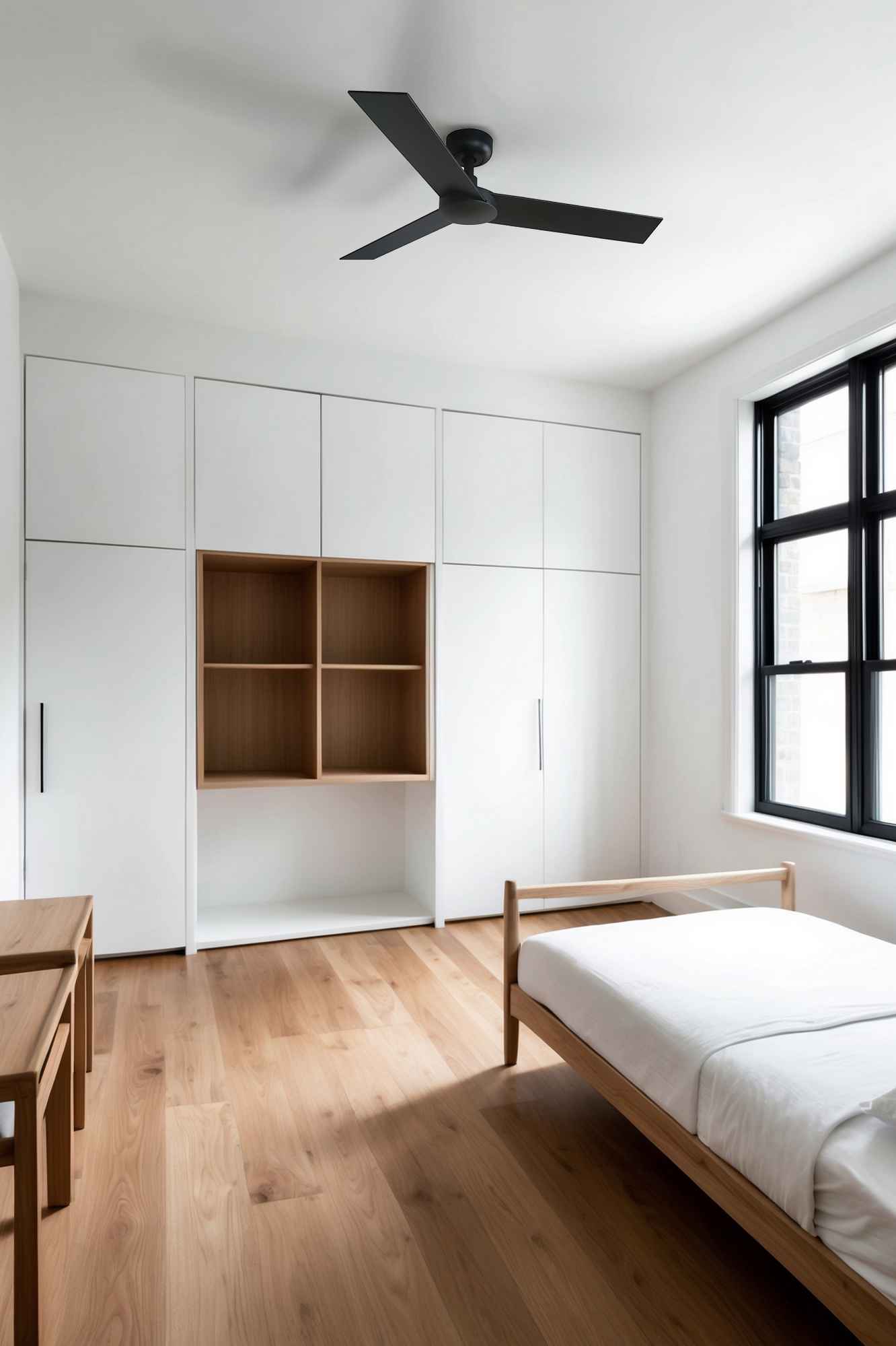 Ventilateur de plafond RUDDER S noir : Éclairez et ventilez votre habitat avec style