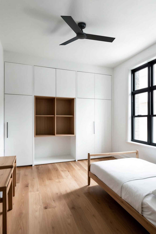 Ventilateur de plafond RUDDER S noir : Éclairez et ventilez votre habitat avec style