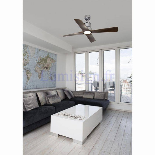 ventilateur de plafond Ventilateur de plafond WINCHE chrome avec luminaire Faro Lumisign