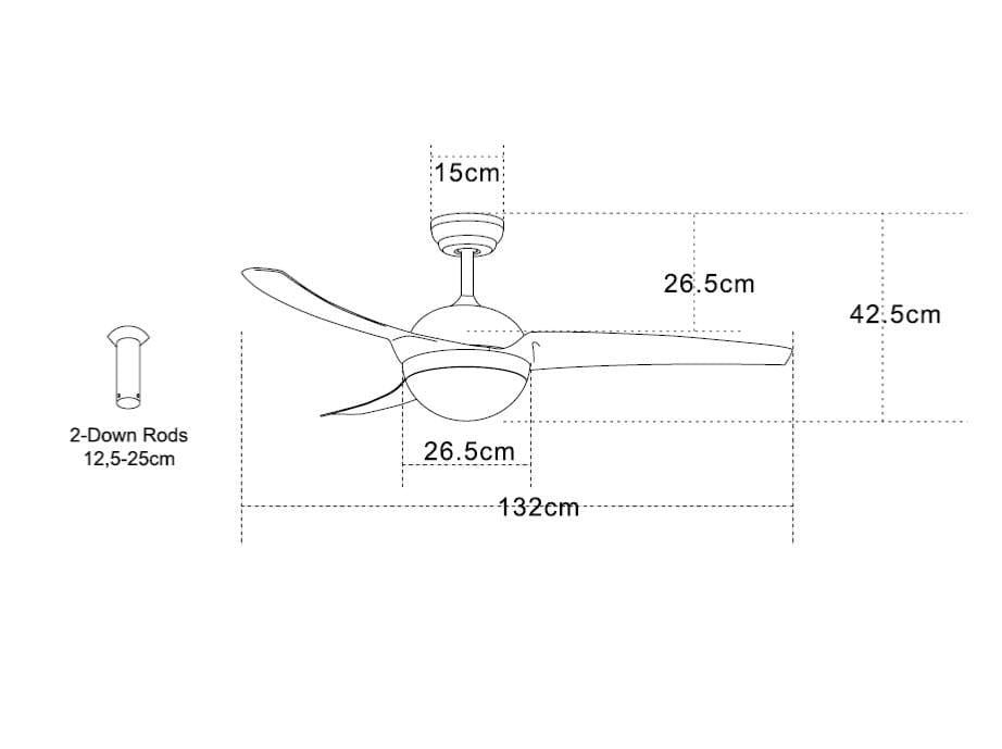 ventilateur de plafond Ventilateur de plafond Zambelis 19133 blanc avec lampe Zambelis Lumisign