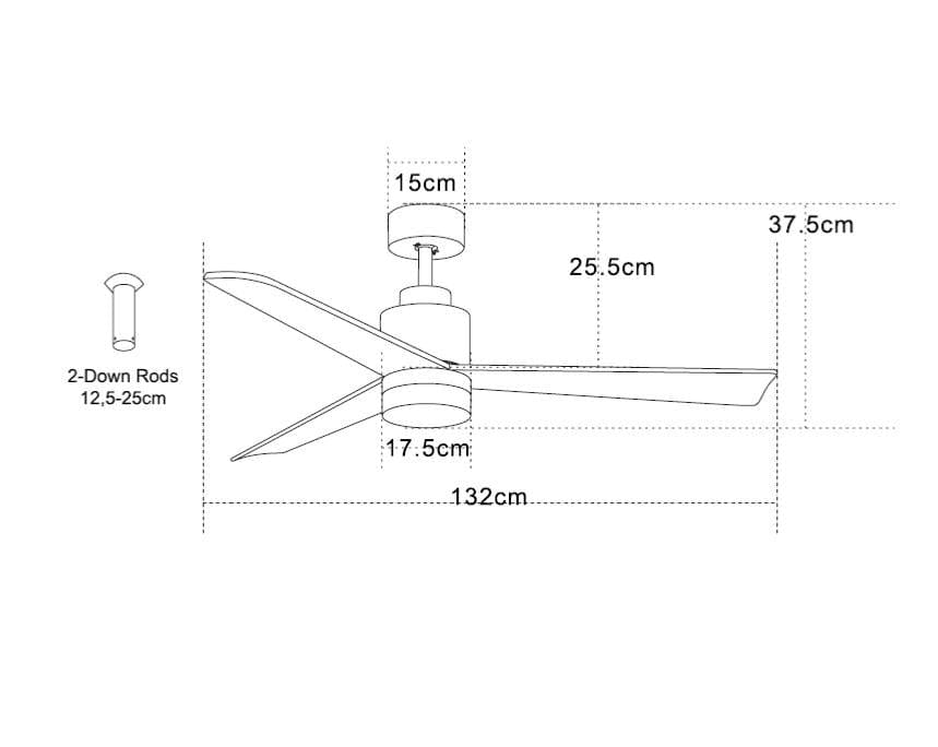 ventilateur de plafond Ventilateur de plafond Zambelis 19135 noir mat avec lampe pales cerisier Zambelis Lumisign