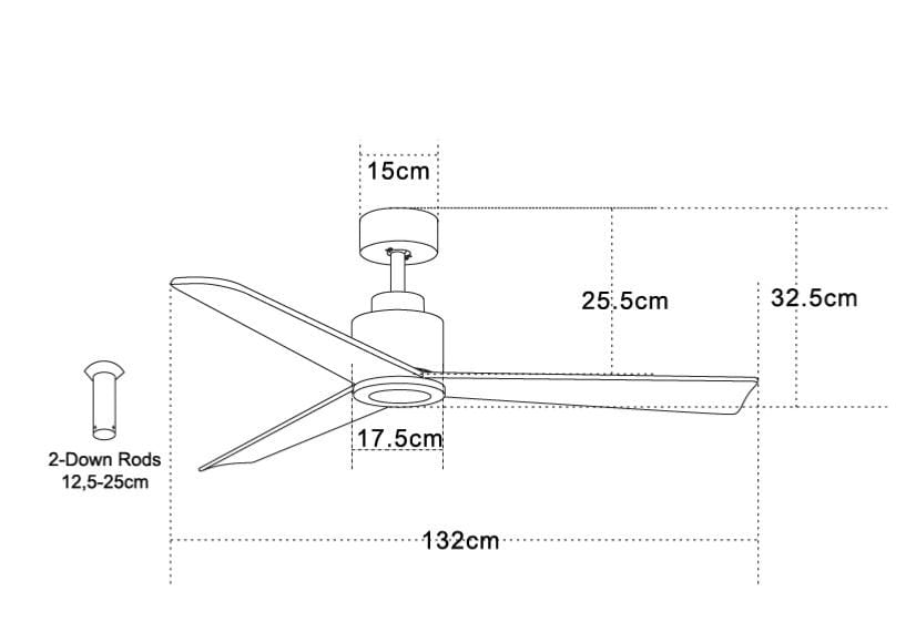 ventilateur de plafond Ventilateur de plafond Zambelis 19136 noir mat pales cerisier Zambelis Lumisign