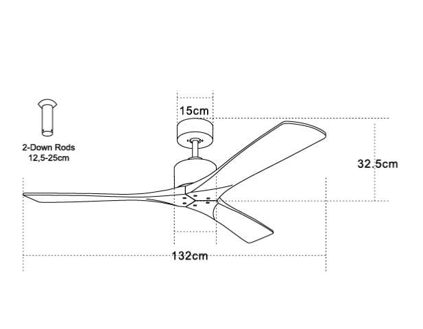 ventilateur de plafond Ventilateur de plafond Zambelis 19143 marron pales en cerisier Zambelis Lumisign