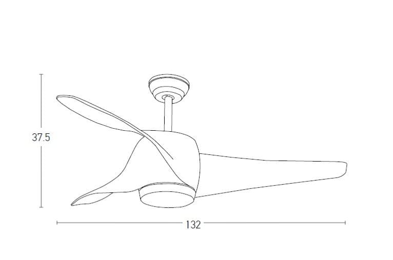ventilateur de plafond Ventilateur de plafond Zambelis 20256 bois de cerisier Zambelis Lumisign