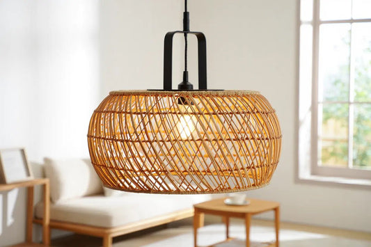 Suspension cannage rotin : luminaire naturel et élégant