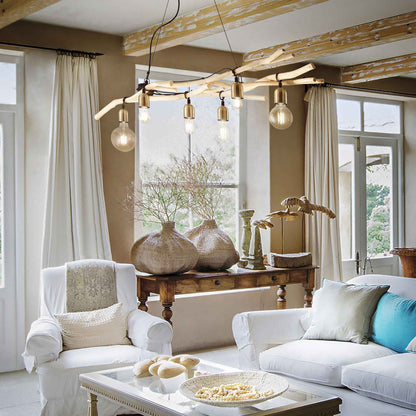 La suspension Driftwood-SP6 bois naturel est bien plus qu’un simple luminaire suspendu