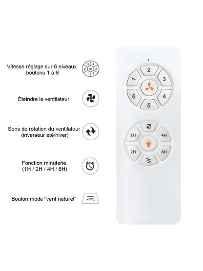 Ventilateur de plafond ZAMBELIS 23002 Ø 1520 mm doré pales noyer sans éclairage