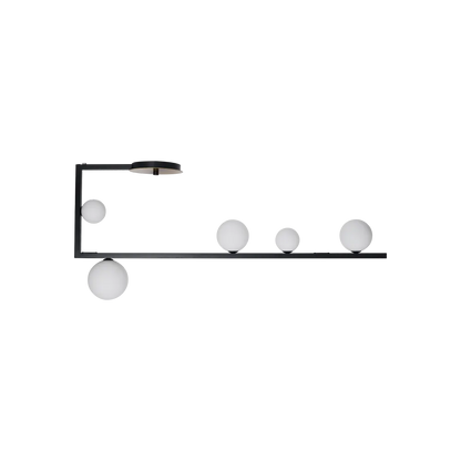 Résolvez l’éclairage élégant et fonctionnel avec notre Plafonnier BIRDS 5 lampes verres soufflés. Structure métal noir mat et verre soufflé.