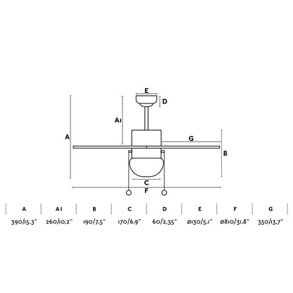 Ventilateur de plafond PALAO multicoloreventilateur de plafond - Lumisign