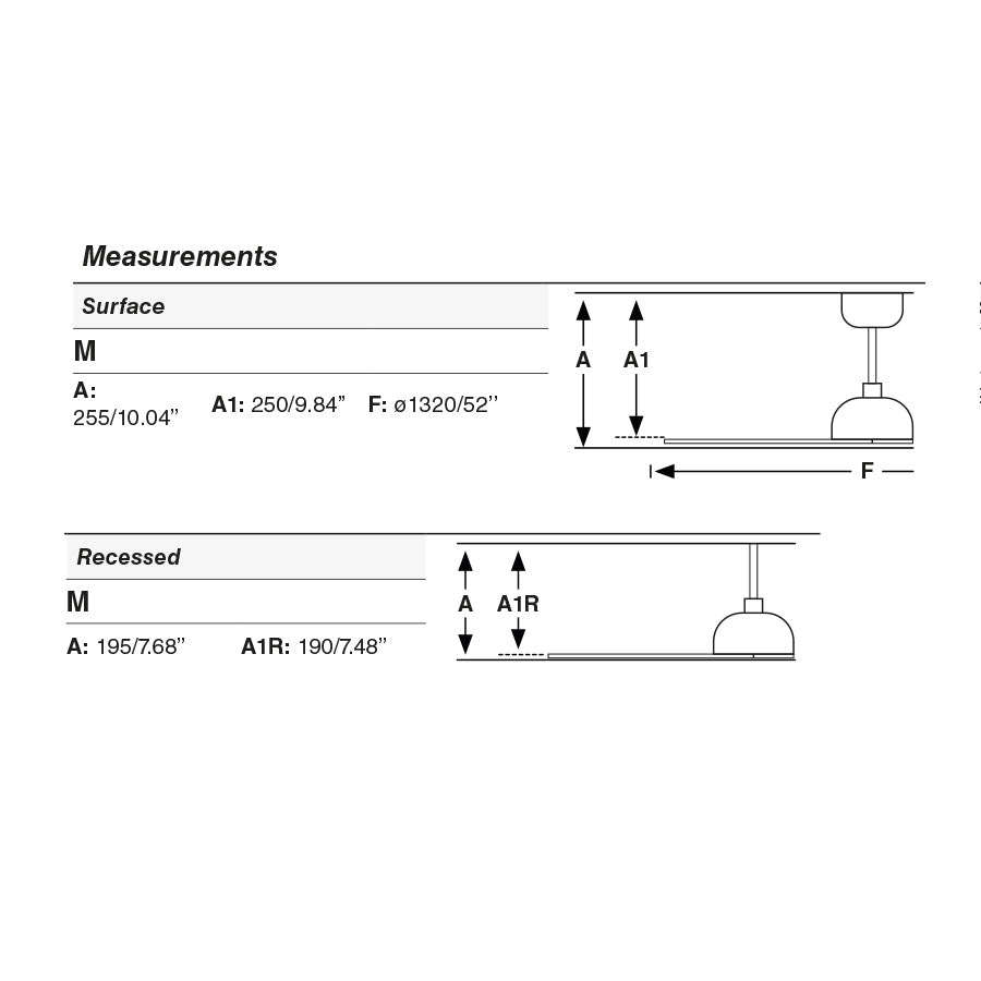 Schéma des dimensions du ventilateur de plafond GOTLAND blanc